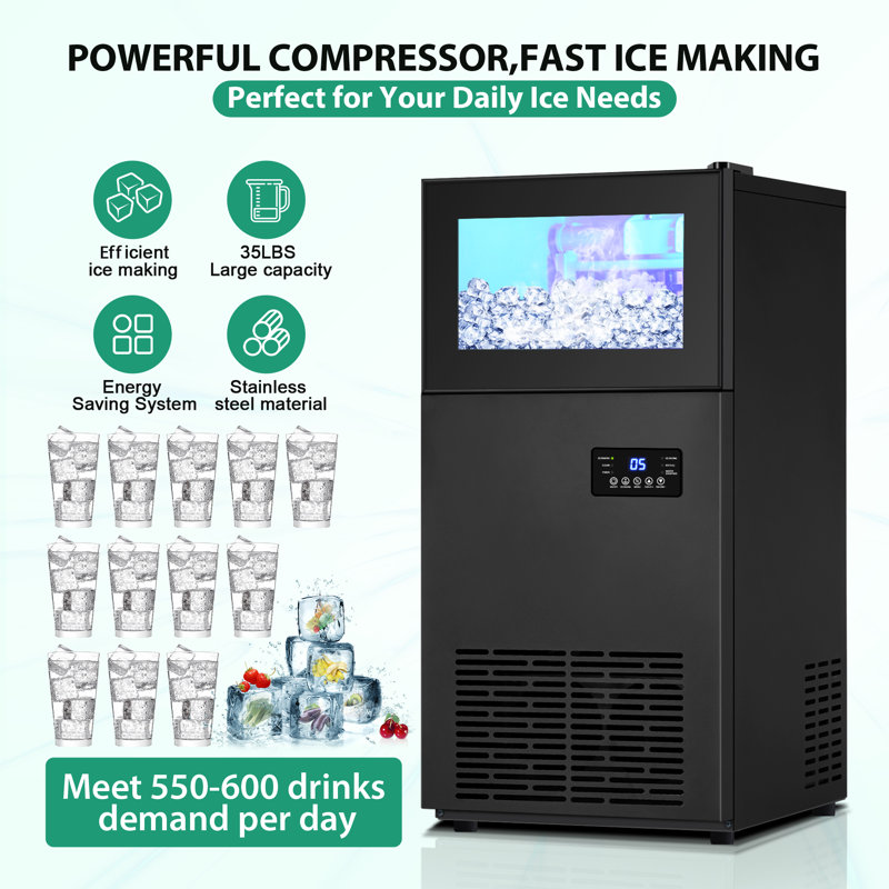 TAZPI 160 Lb. Daily Production Cube Clear Ice Under Counter